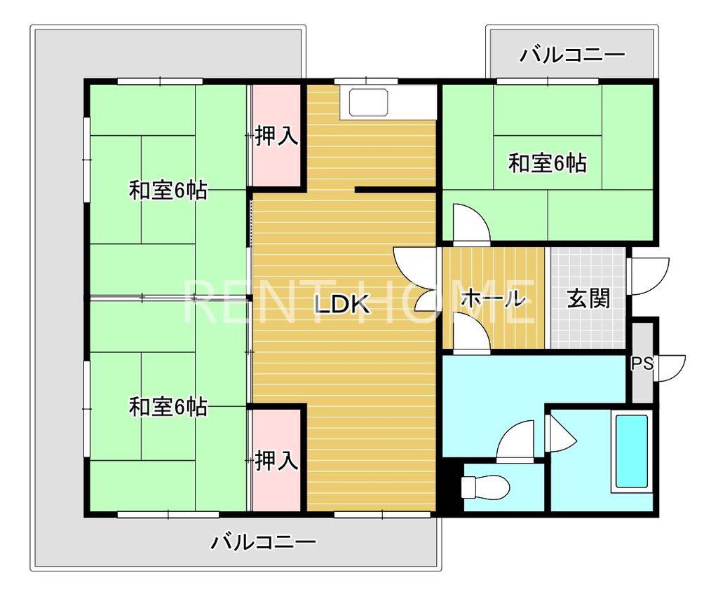 ミラーハイツタバタ(3LDK/2階)の間取り写真
