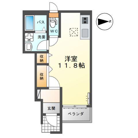 EVER BLUE(1K/1階)の間取り写真
