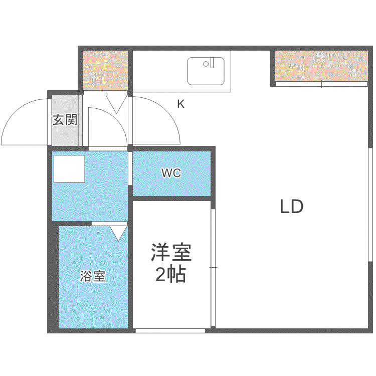グリシーヌ南5条(1DK/5階)の間取り写真