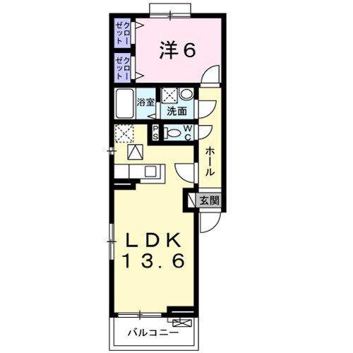 シンフォニー(1LDK/1階)の間取り写真