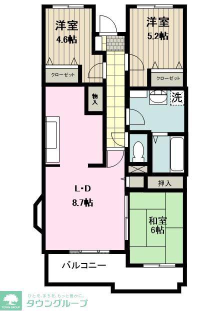 メゾンドベール早稲田3(3LDK/3階)の間取り写真