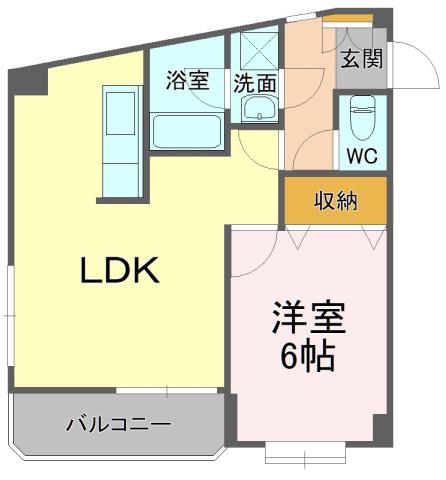 ゾーナ・ヴェルデ(1LDK/2階)の間取り写真