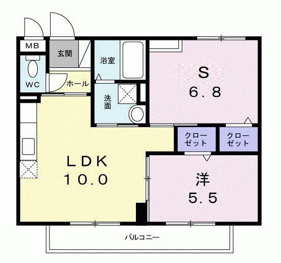 イルソーレ桂 I番館(1LDK/3階)の間取り写真