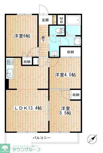 青梅昭和ビル(3LDK/4階)の間取り写真