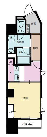 POWERHOUSE THE RESIDENCE(1DK/6階)の間取り写真