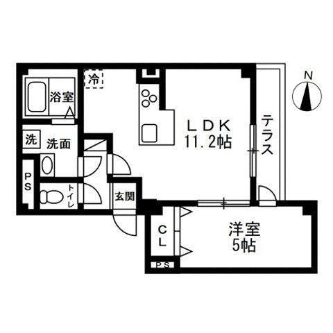 ディーズプラス東大島(1LDK/1階)の間取り写真