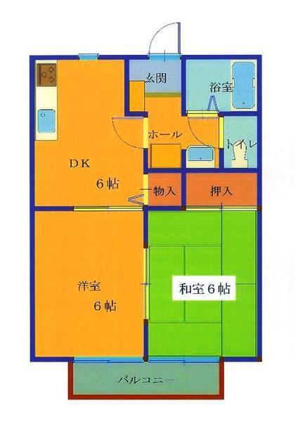 GRハイツ(2DK/2階)の間取り写真