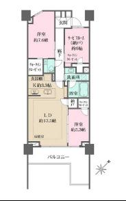 ガーデンヒルズ四ツ谷迎賓の森(2SLDK/3階)の間取り写真