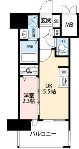 ALFACIO LIENSO(1DK/10階)の間取り写真
