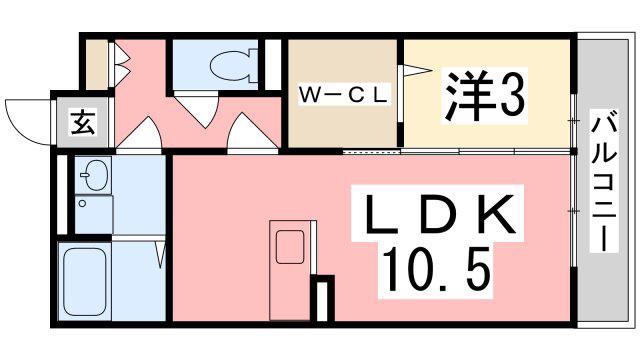セジュール東阿保 B棟(1LDK/2階)の間取り写真