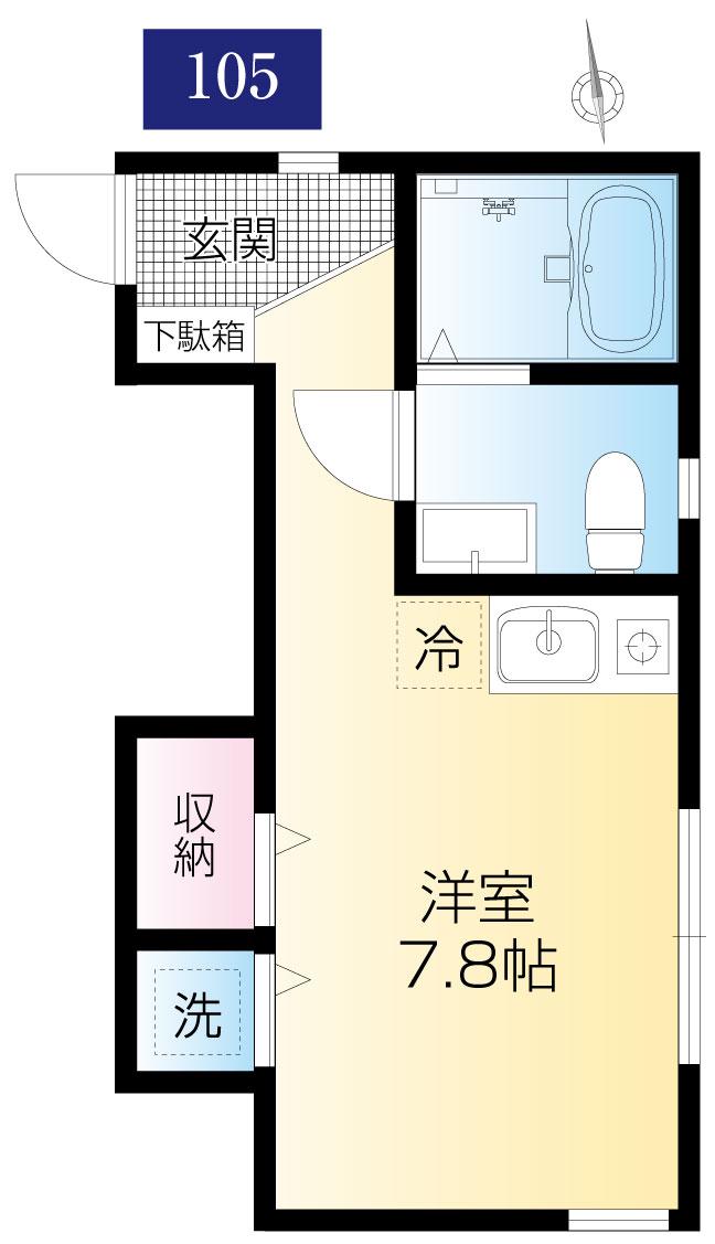 CS GARDEN 東村山(ワンルーム/1階)の間取り写真