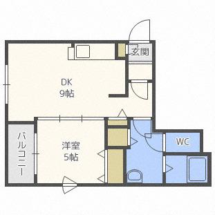 カーム19(1LDK/2階)の間取り写真