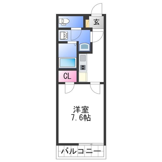 クレイノエスパース(1K/2階)の間取り写真