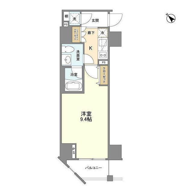 CASA SPLENDIDO 麻布仙台坂(1K/7階)の間取り写真