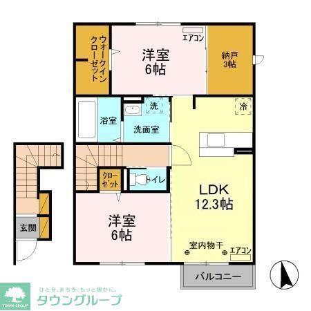 コンフォートD(2SLDK/2階)の間取り写真
