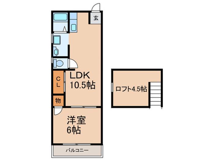 メゾン山口(1LDK/3階)の間取り写真
