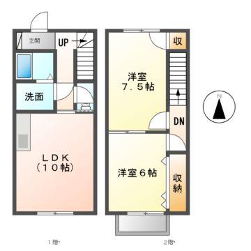 リヴェール(2LDK/1階)の間取り写真