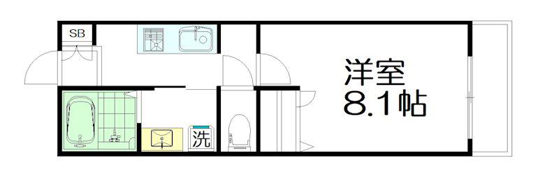 BOASORTE(1K/1階)の間取り写真