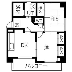 レインボー尾頭橋II(2DK/4階)の間取り写真