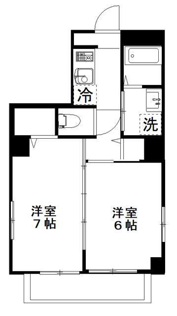 プラースタ三ノ輪(2K/6階)の間取り写真