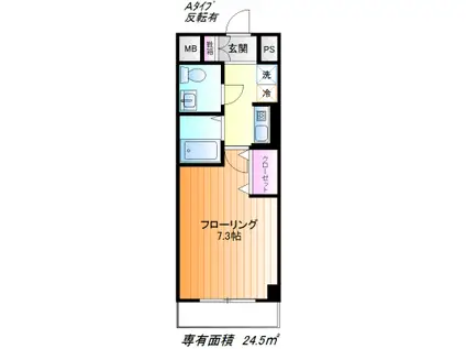 パトリア桜ヶ丘(1K/1階)の間取り写真