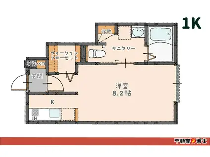 RUSH I(1K/1階)の間取り写真