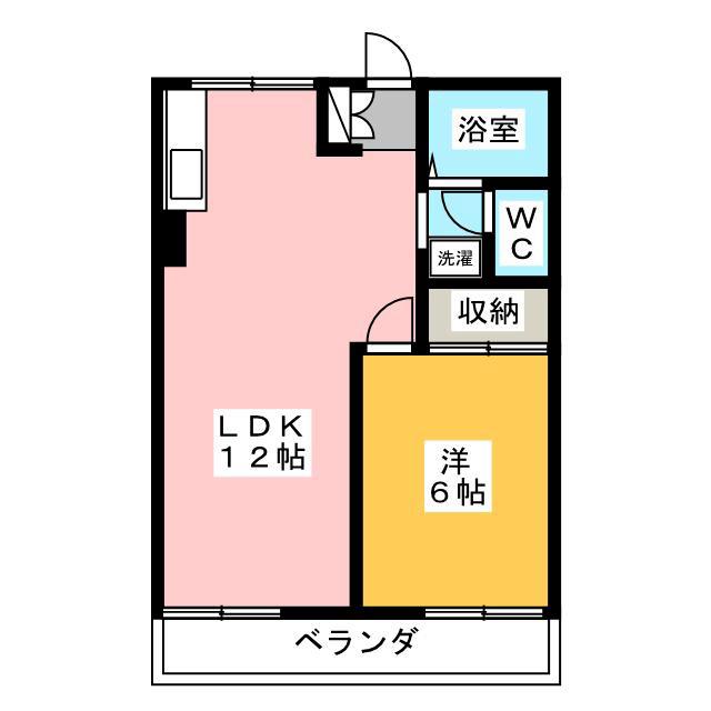コーポレイクサイド(1LDK/2階)の間取り写真