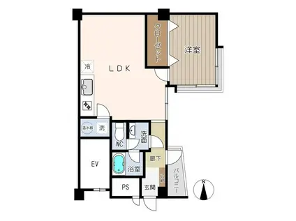 荘苑覚王山(1LDK/6階)の間取り写真