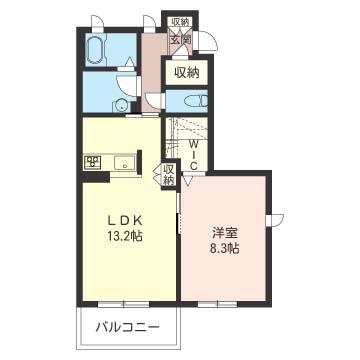 ミルート ガーデン II(1LDK/1階)の間取り写真