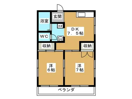 アーバンマンション(2DK/3階)の間取り写真