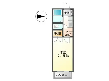 HIME ハイム中野(1K/2階)の間取り写真