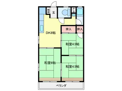 第2栄和マンション(3DK/3階)の間取り写真