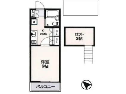 すみれハイツ(1K/1階)の間取り写真