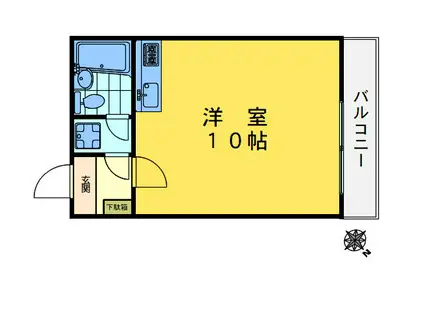 山内ビル(ワンルーム/5階)の間取り写真