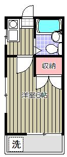 メゾン平塚I(1K/1階)の間取り写真