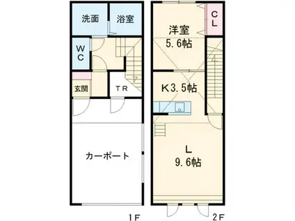 ルタンII(1LDK/1階)の間取り写真