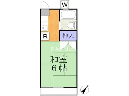 ハイツリバーサイド(1K/1階)の間取り写真