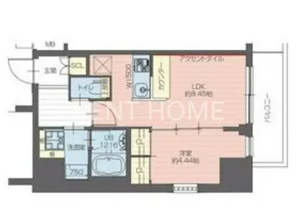 プレジオ永和EURO(1LDK/9階)の間取り写真