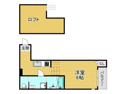 ハーモニーテラス花川III(1K/1階)の間取り写真