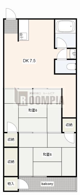 臼井ビル(2DK/4階)の間取り写真