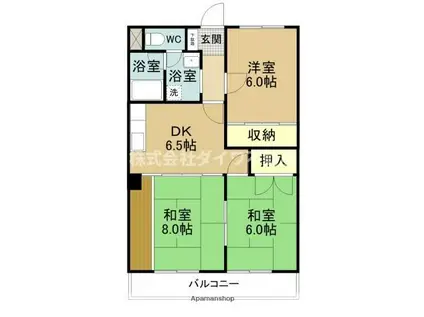 ツトムマンション(3DK/4階)の間取り写真