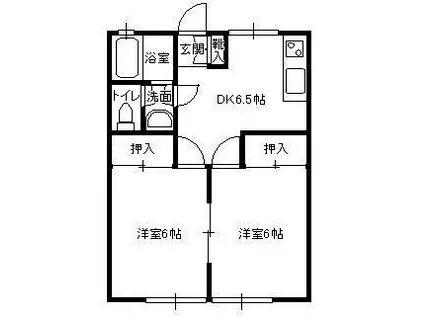 コーポ・サーティー(2DK/2階)の間取り写真