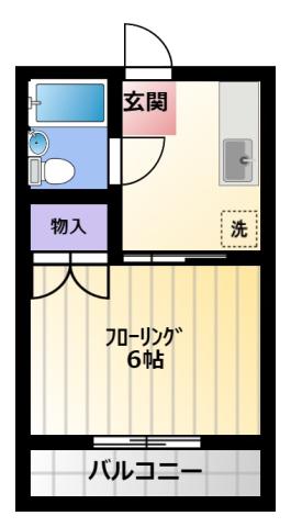 杉山ハイツC(1K/1階)の間取り写真