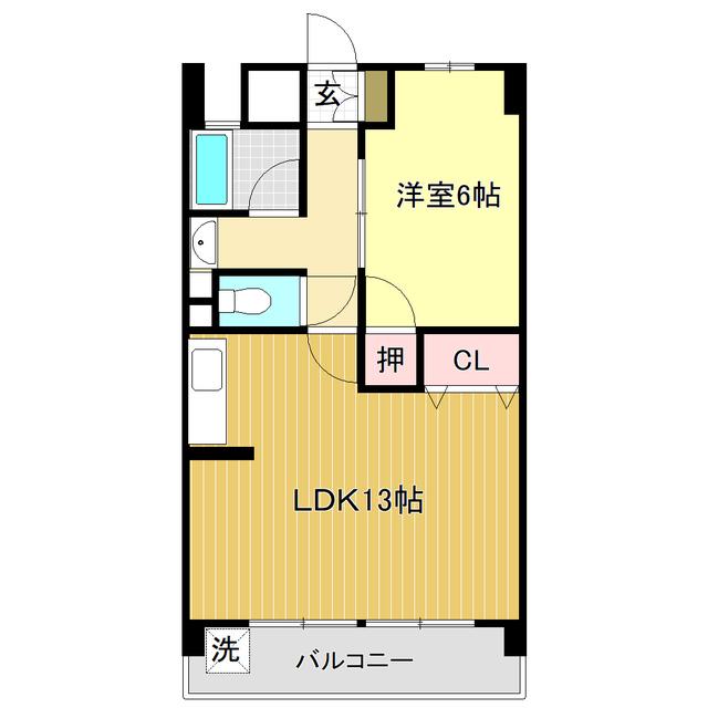 キャメル・シード(1LDK/2階)の間取り写真