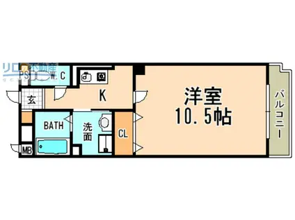 ツインエクセルダイドー(1K/2階)の間取り写真