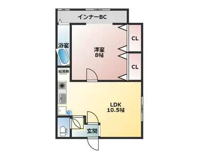 エスポワール和庄(1LDK/3階)の間取り写真