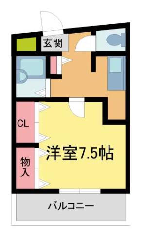 三和建設中山寺ビル(1K/3階)の間取り写真