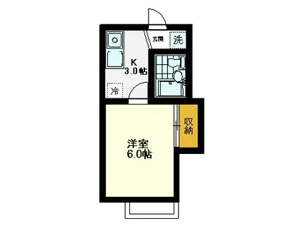 雅15ハイム(1K/2階)の間取り写真