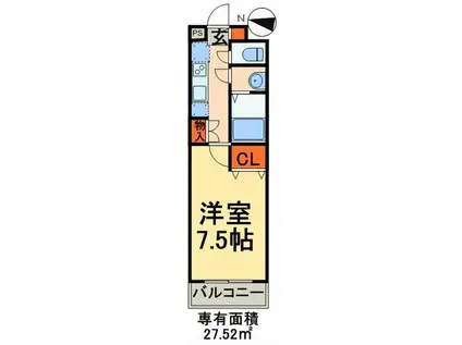 モヌメントTY(1K/2階)の間取り写真