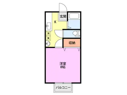 コモンズ古津駅前(1K/1階)の間取り写真